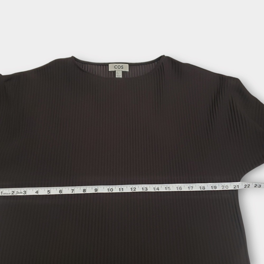 COS Womens Pleated Batwing Long Sleeve Oversized Boxy Top Dark Brown Small - Picture 10 of 12